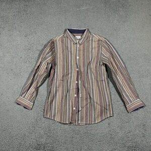 Paul Smith London Kids Size 8 Multi Color Stripe Button Down Shirt #2028